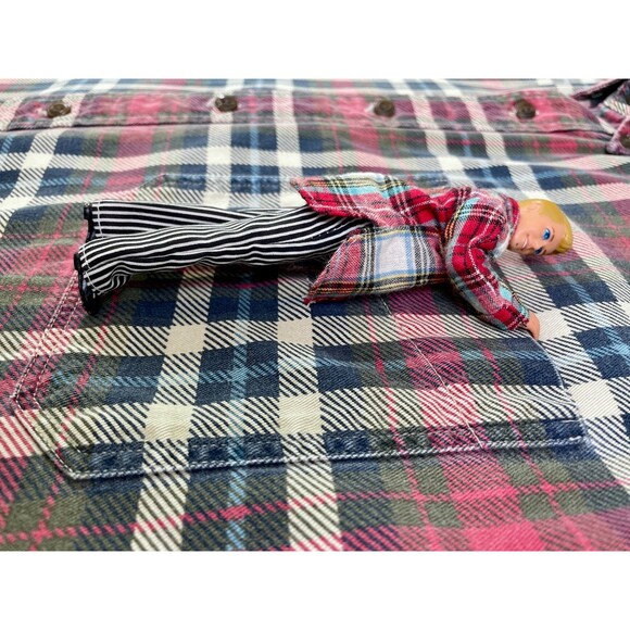 VINTAGE Ideal Boyfriend 90s Grunge Nicholas Doll Plaid Mattel Family Corners 7" - Picture 2 of 3